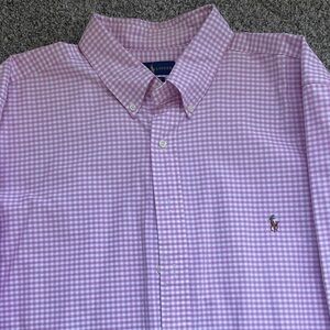 Ralph Lauren Men's Pink Checkered Shirt